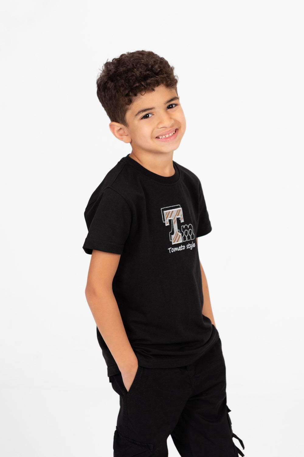 Boy's Tomato Style Print Half Sleeve T-shirt