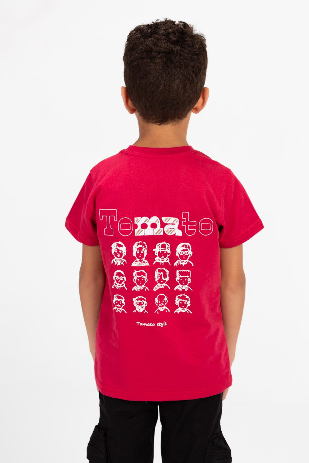 Boy's Tomato Style Print Half Sleeve T-shirt