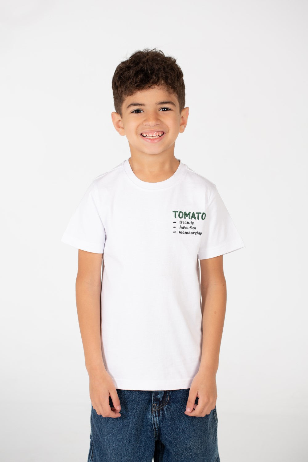 Boy's Tomato Half Sleeve Round Neck T-Shirt