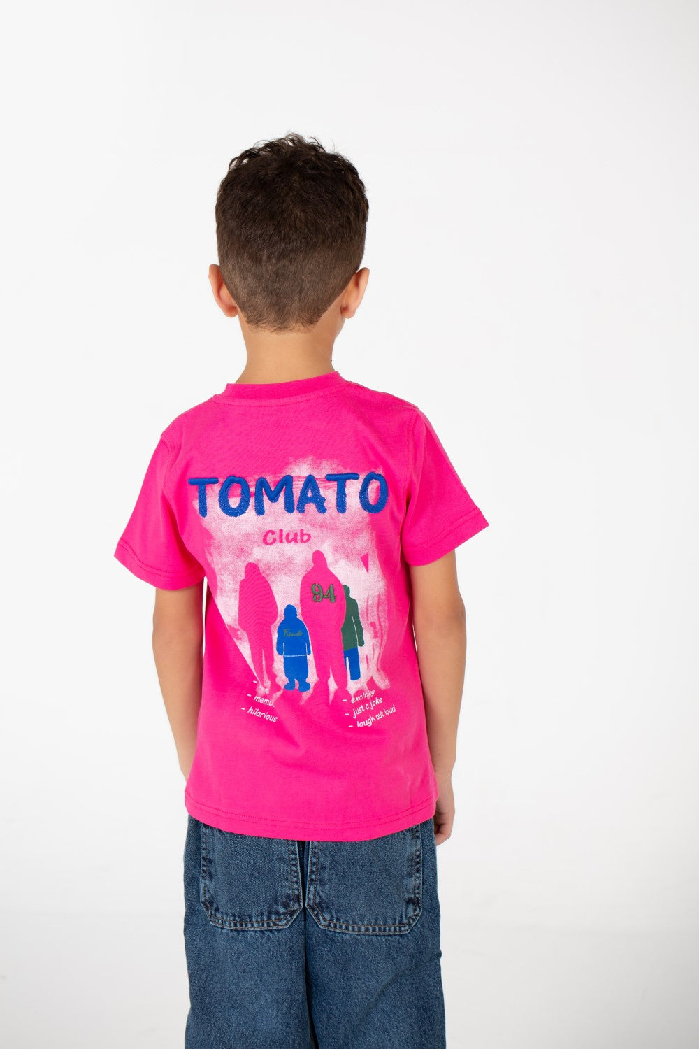 Boy's Tomato Half Sleeve Round Neck T-Shirt