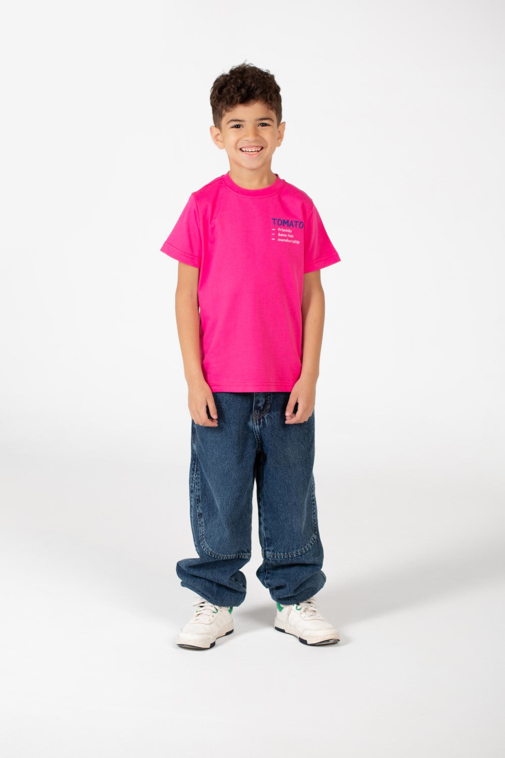 Boy's Tomato Half Sleeve Round Neck T-Shirt