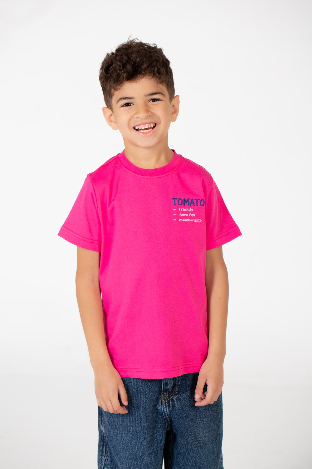 Boy's Tomato Half Sleeve Round Neck T-Shirt