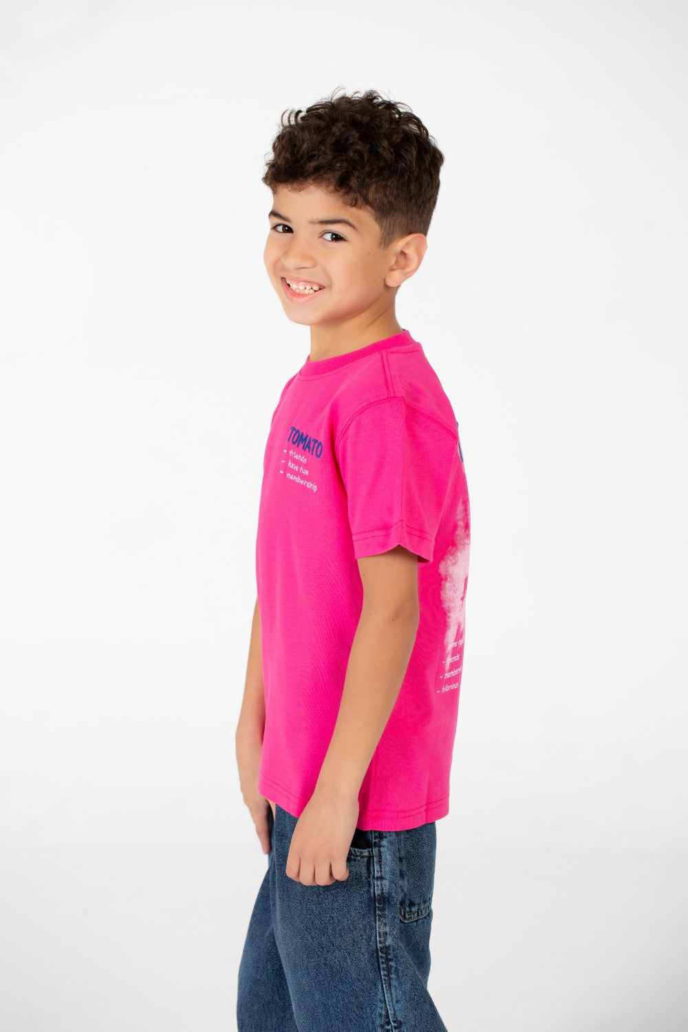 Boy's Tomato Half Sleeve Round Neck T-Shirt