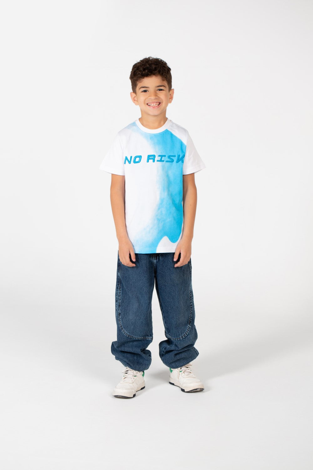 Boy's No Risk Print Half Sleeve T-Shirt