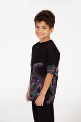 قميص نصف كم اوفر سايز مطبوع 2 للصبيان