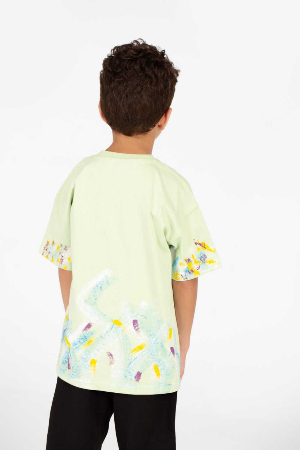 قميص نصف كم اوفر سايز مطبوع 2 للصبيان