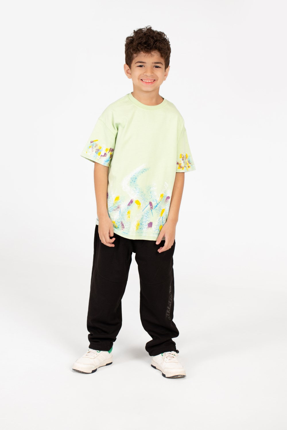 قميص نصف كم اوفر سايز مطبوع 2 للصبيان