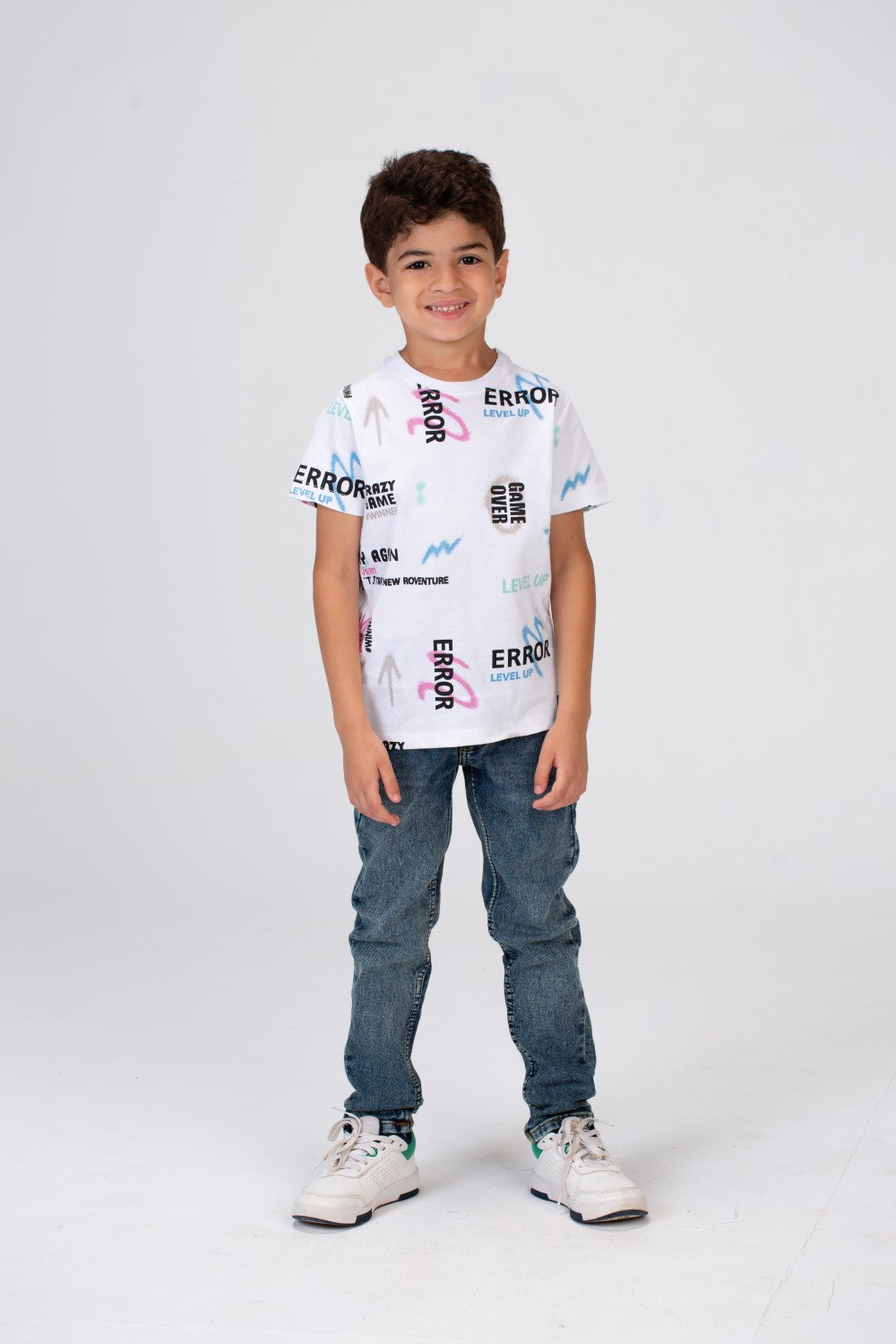 Boys Half Sleeves T-shirt With A Round Neck And Full Print