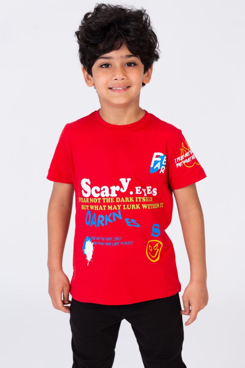 Boys Half Sleeve T-shirt Printed On The Front And Back In A Practical And Comfortable Material