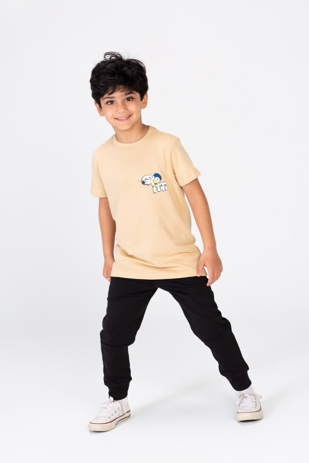 Boys' T-shirt Regural Fit Printed From The Front And Back In Trendy Colors