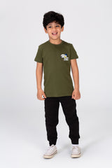 Boys' T-shirt Regural Fit Printed From The Front And Back In Trendy Colors