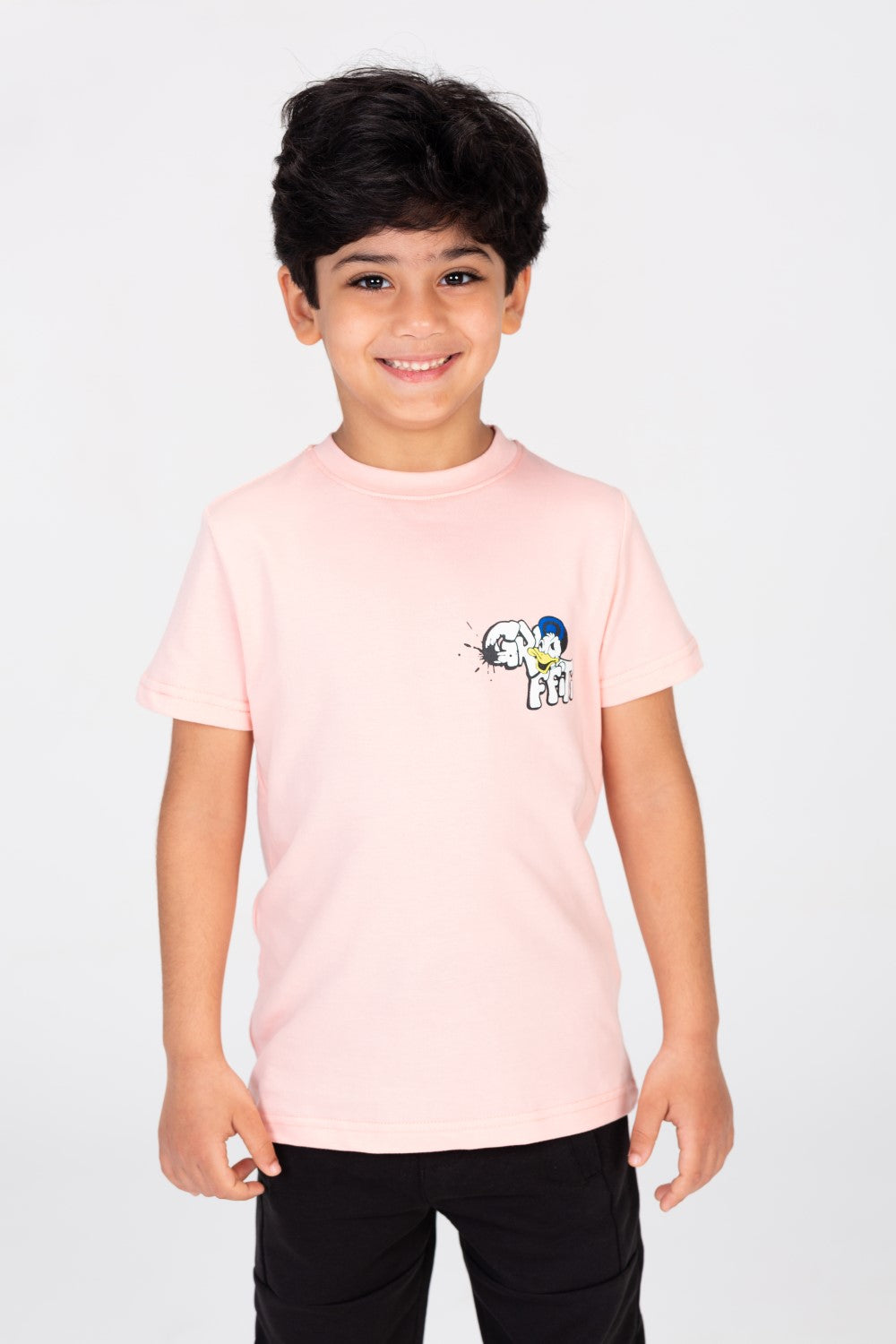 Boys' T-shirt Regural Fit Printed From The Front And Back In Trendy Colors