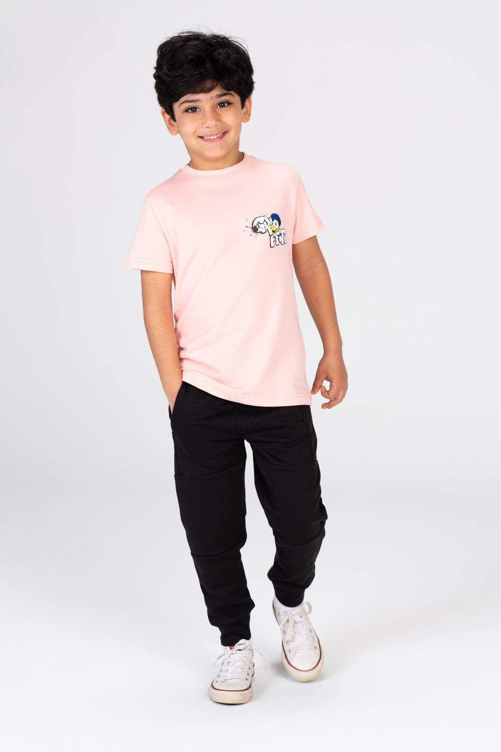Boys' T-shirt Regural Fit Printed From The Front And Back In Trendy Colors