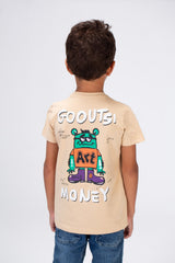 Boys Round Neck T-shirt Printed On The Front And Back Made Of Single Lycra Material