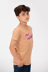 Boys Round T-shirt printed with High Quality Single Lycra Material