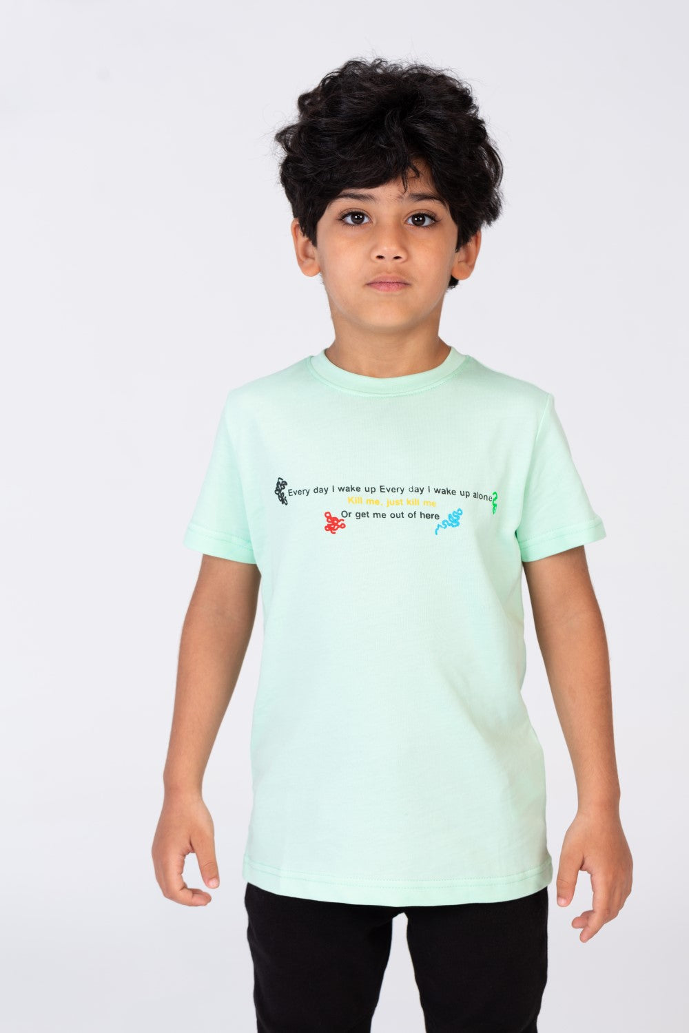 Boys Regular Fit Half Sleeve T-shirt With Round Neck And Practical Material