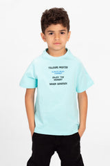 Boys Round Neck T-shirt With Half Sleeves And Front Print