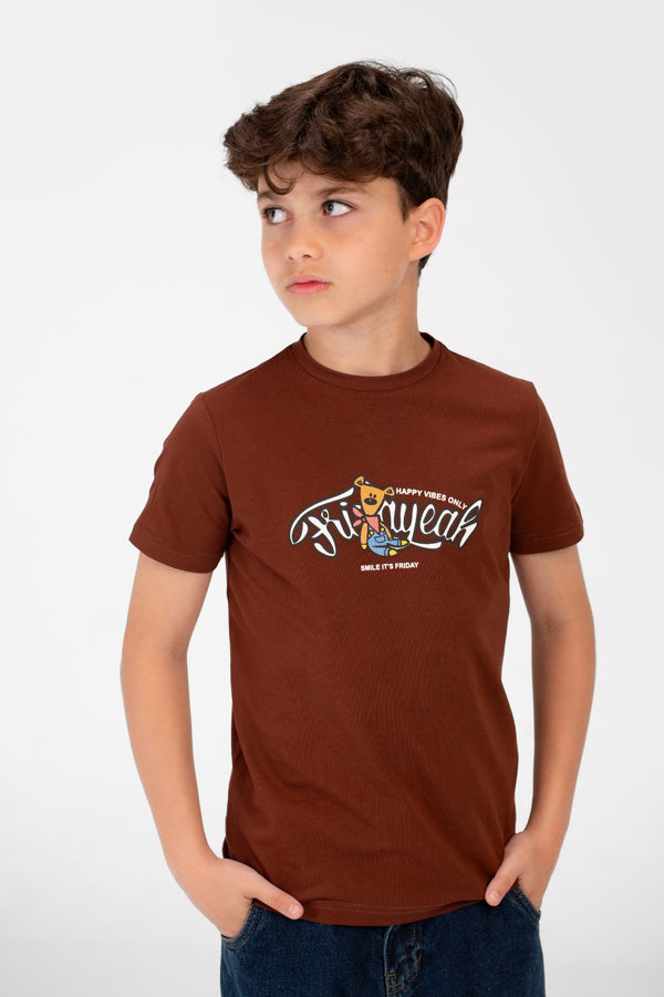Boy's Graphic Print Half Sleeve T-Shirt
