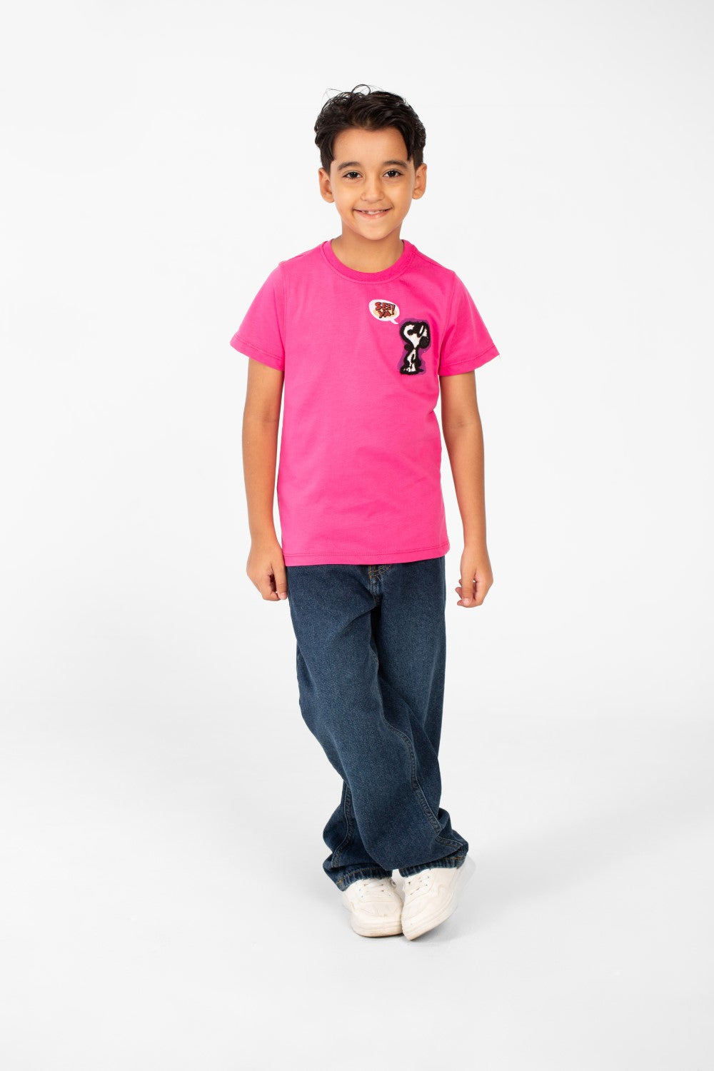 Boy's Tomato Summer Short Sleeves T-Shirt With Round Neck And Front Print