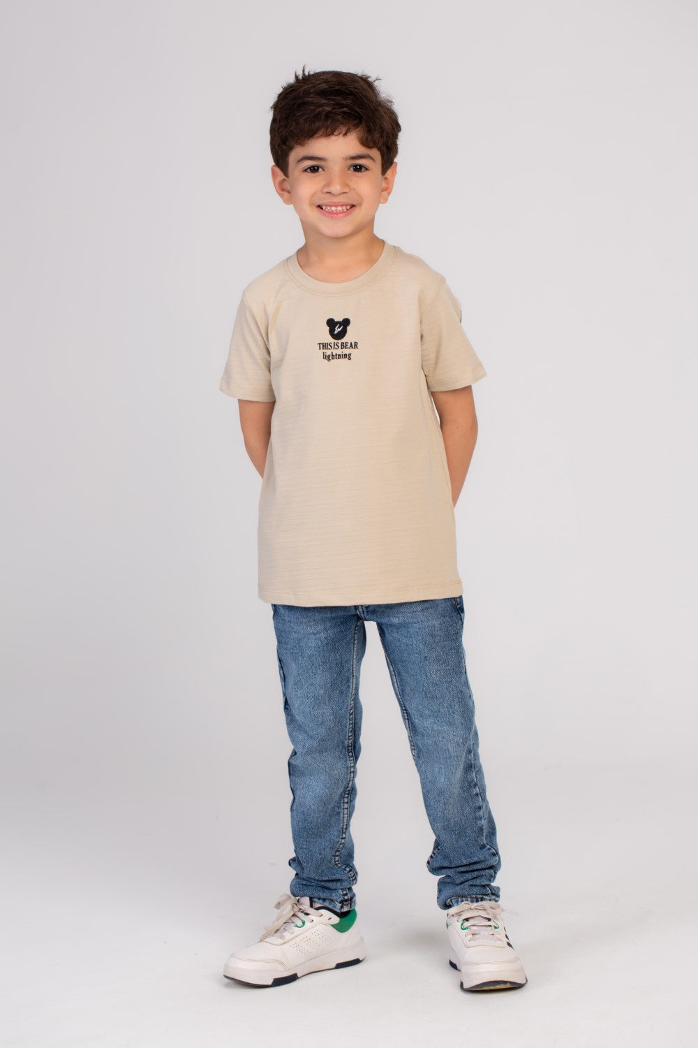 Boy's Chest & Back Printed Regular Fit Made Of Soft Cotton T-shirt Stand Out With Its Unique Front & Back Print