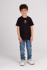 Boy's Chest & Back Printed Regular Fit Made Of Soft Cotton T-shirt Stand Out With Its Unique Front & Back Print
