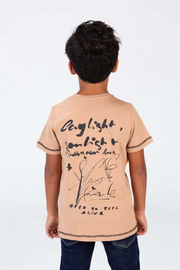 Boys' Short Sleeves Round Neck T-shirt Made Of Summer Melton Material