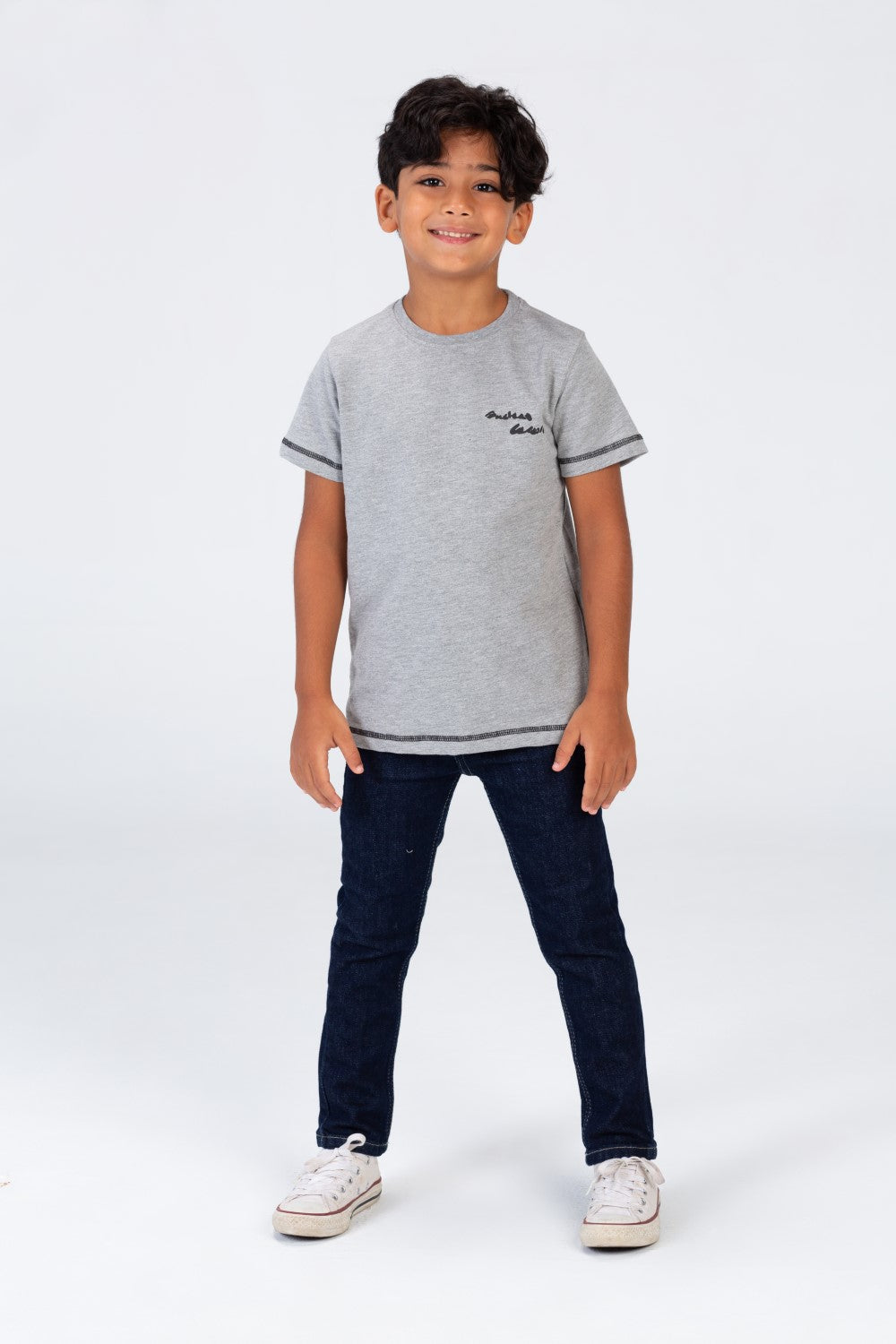 Boys' Short Sleeves Round Neck T-shirt Made Of Summer Melton Material