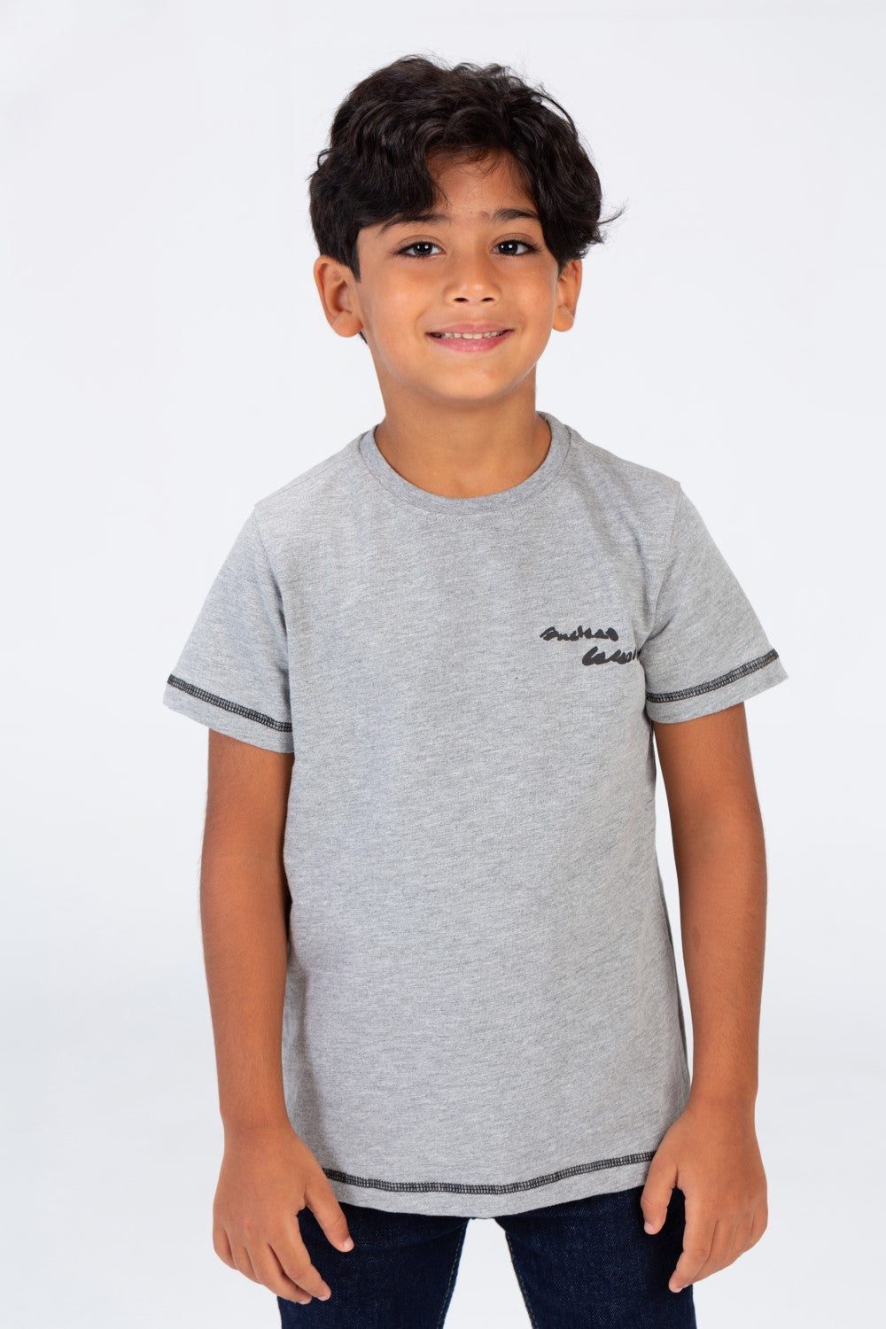 Boys' Short Sleeves Round Neck T-shirt Made Of Summer Melton Material