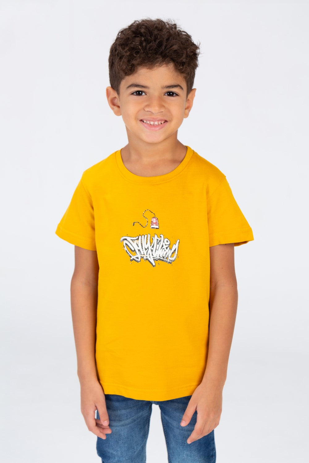 Boys Printed Short Sleeves T-shirt In Summer Melton Material