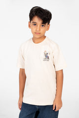 Boy's Oversized Printed Round Neck Half Sleeve Fashion T-Shirt