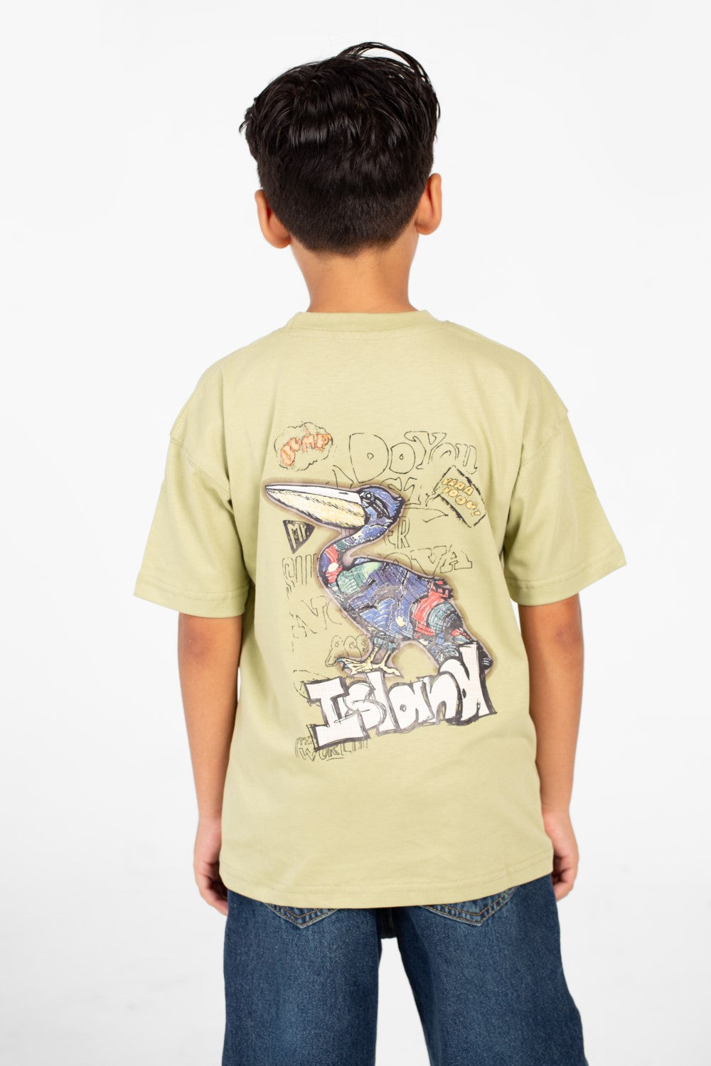 Boy's Oversized Printed Round Neck Half Sleeve Fashion T-Shirt