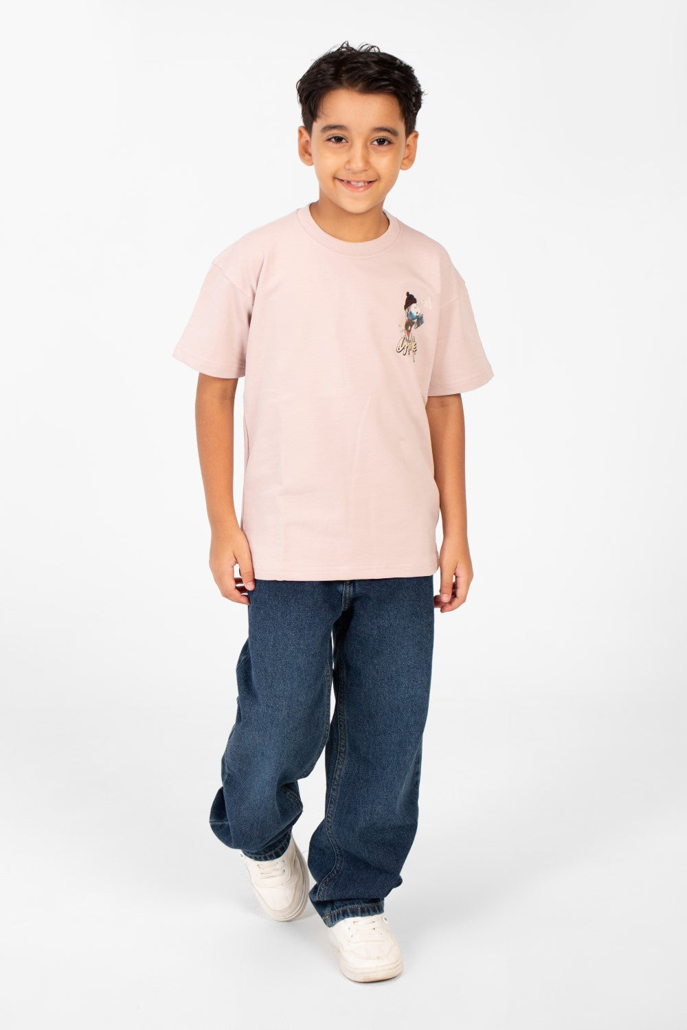 Boy's Summer Melton Oversized Crew Neck Short Sleeve T-Shirt