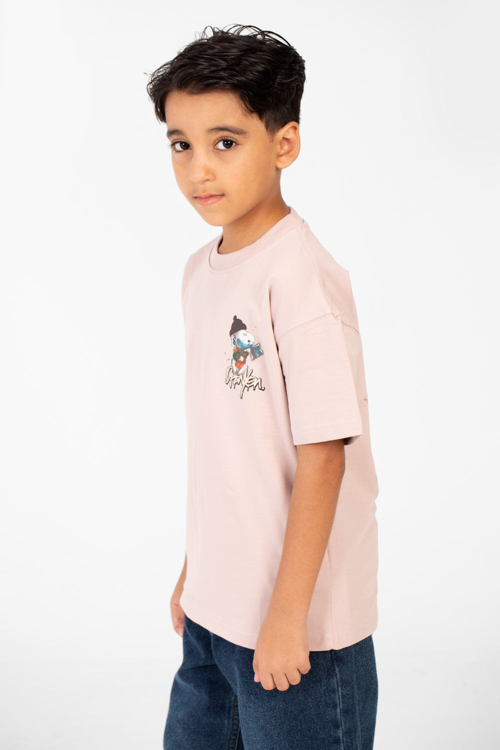 Boy's Summer Melton Oversized Crew Neck Short Sleeve T-Shirt
