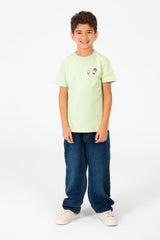 Boy's High Quality Milton Printed Short Sleeved Round Neck T-shirt