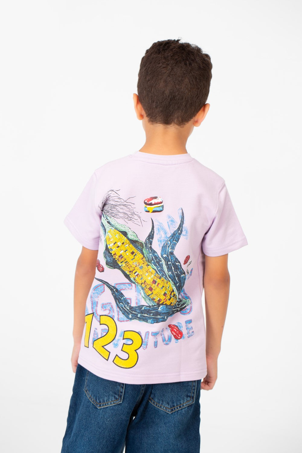 Boy's High Quality Milton Printed Short Sleeved Round Neck T-shirt