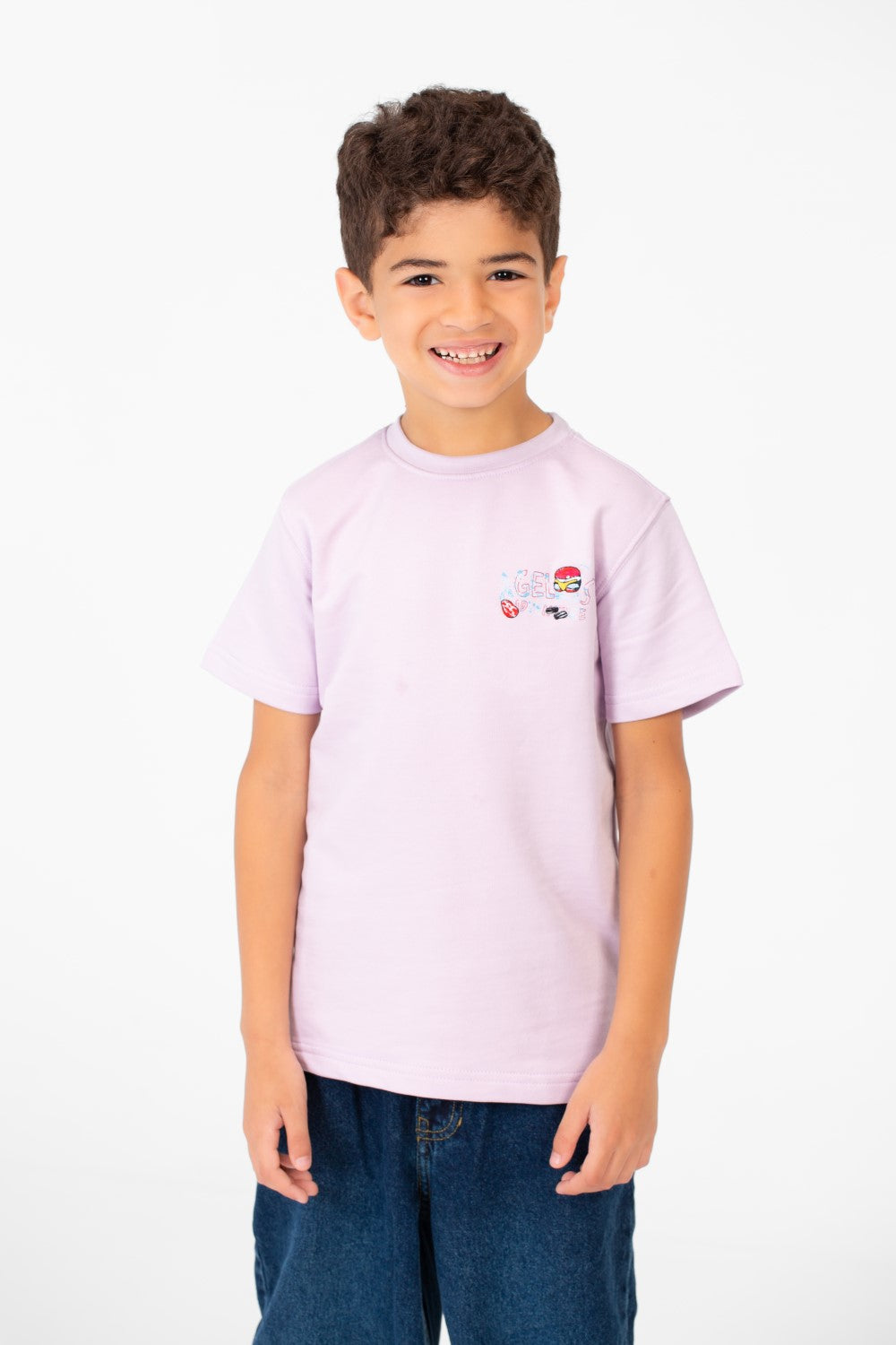 Boy's High Quality Milton Printed Short Sleeved Round Neck T-shirt