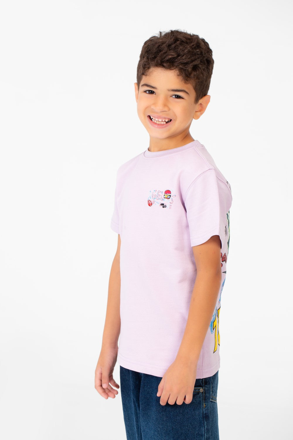 Boy's High Quality Milton Printed Short Sleeved Round Neck T-shirt