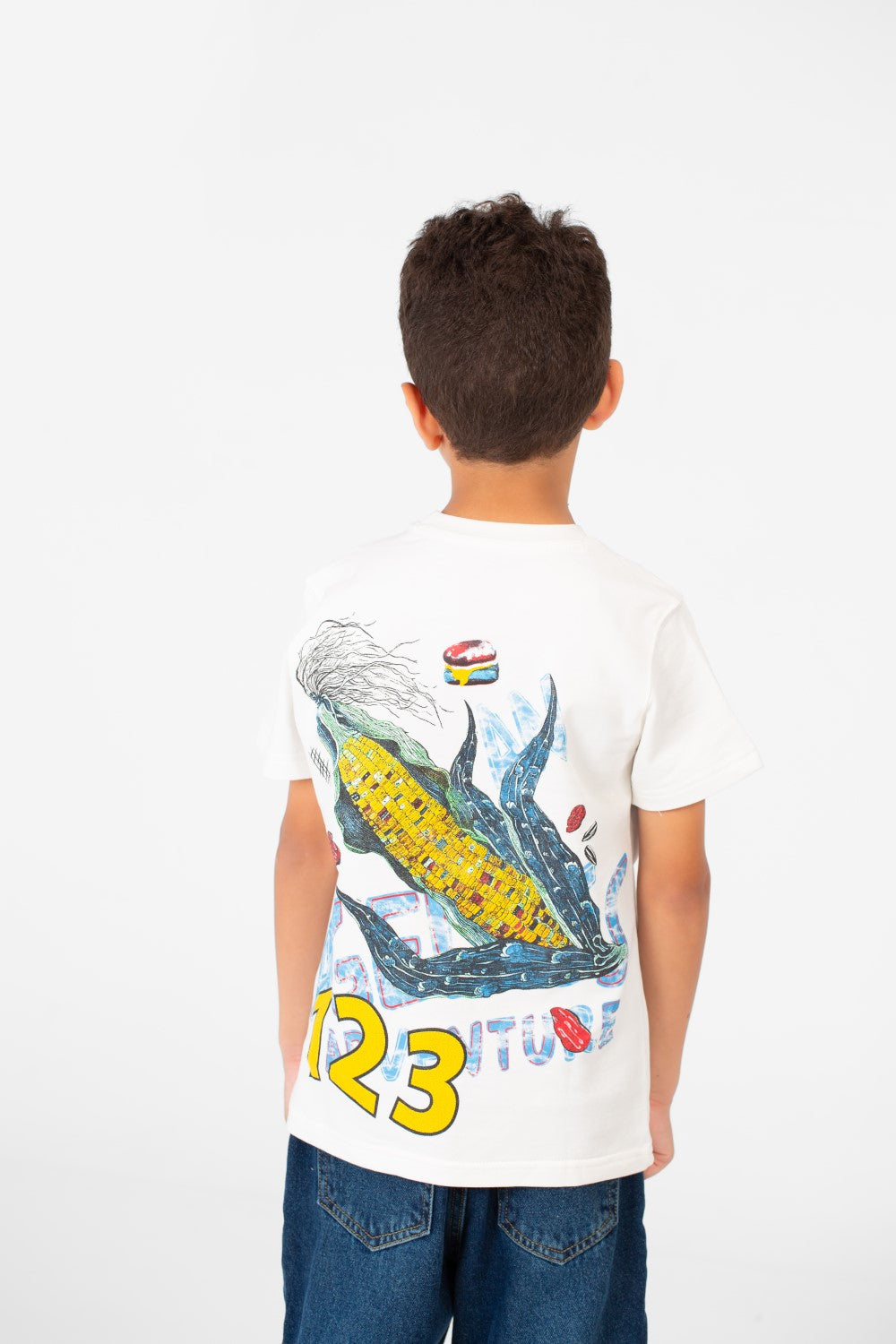 Boy's High Quality Milton Printed Short Sleeved Round Neck T-shirt
