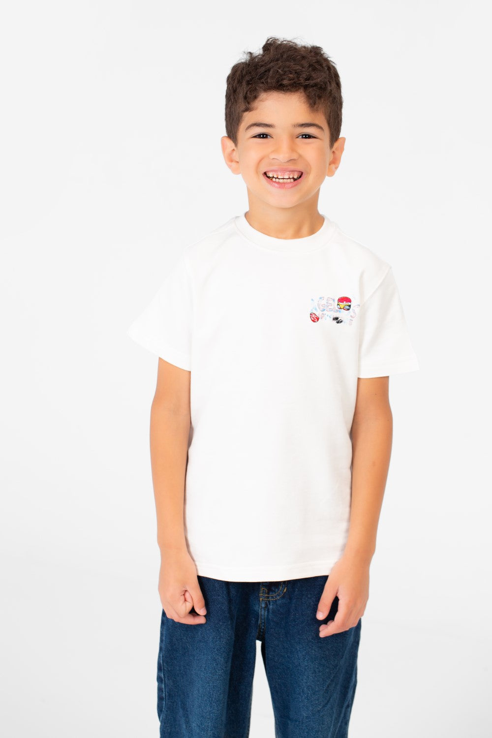 Boy's High Quality Milton Printed Short Sleeved Round Neck T-shirt