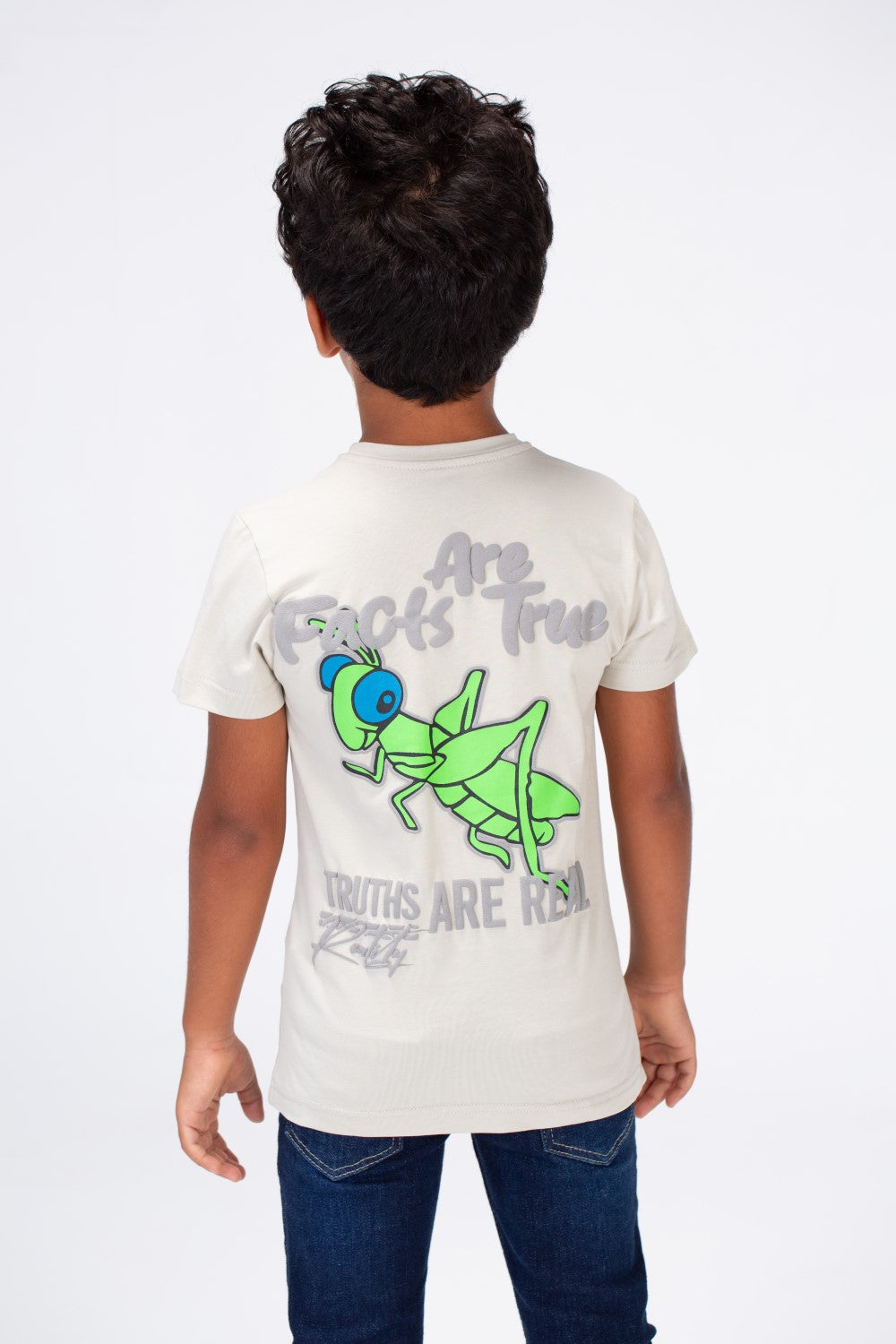 Boys Round Neck Half Sleeves T-shirt With Print On The Front And Back