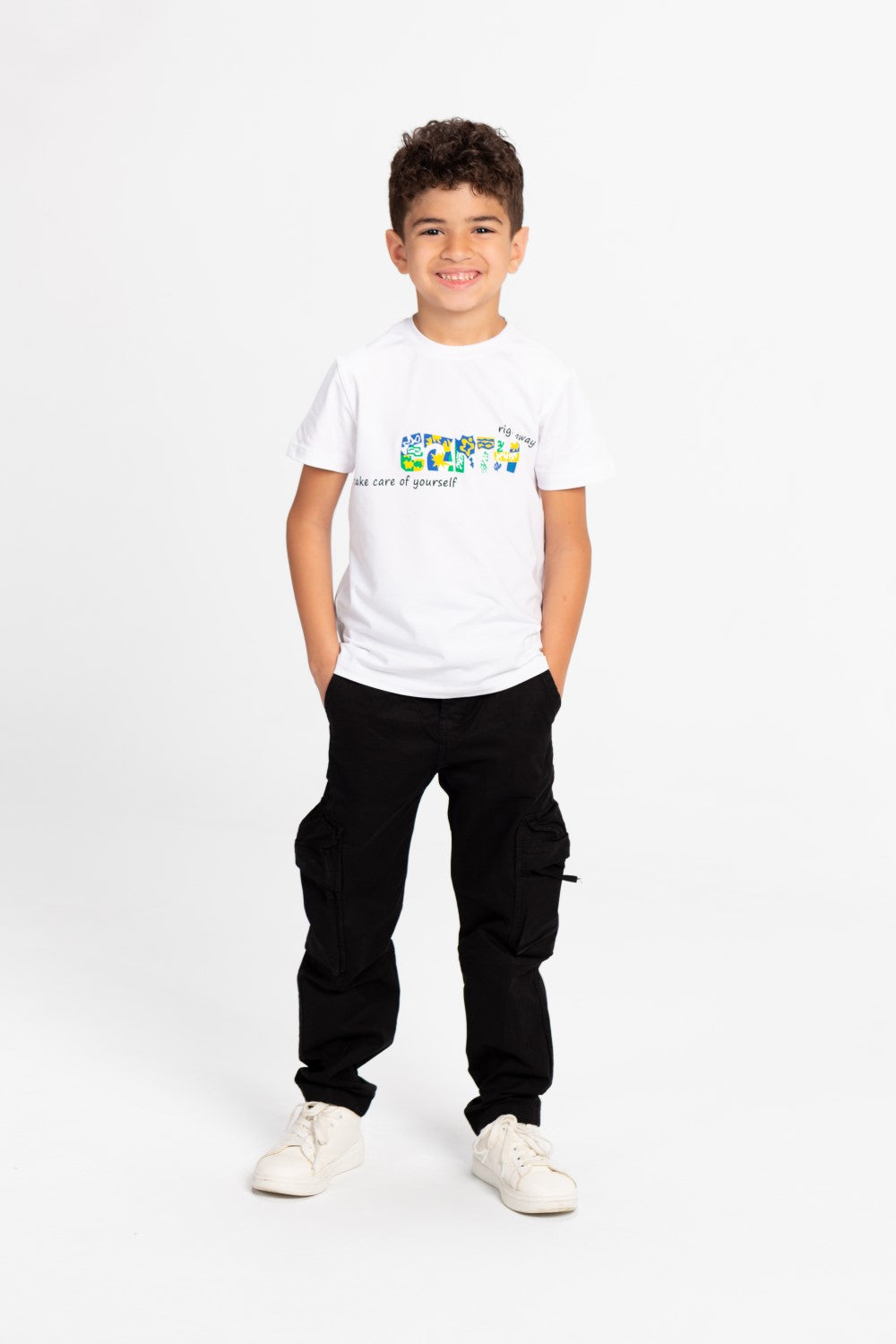 Boys Round Neck Half Sleeves Printed T-shirt With Single Lycra Material