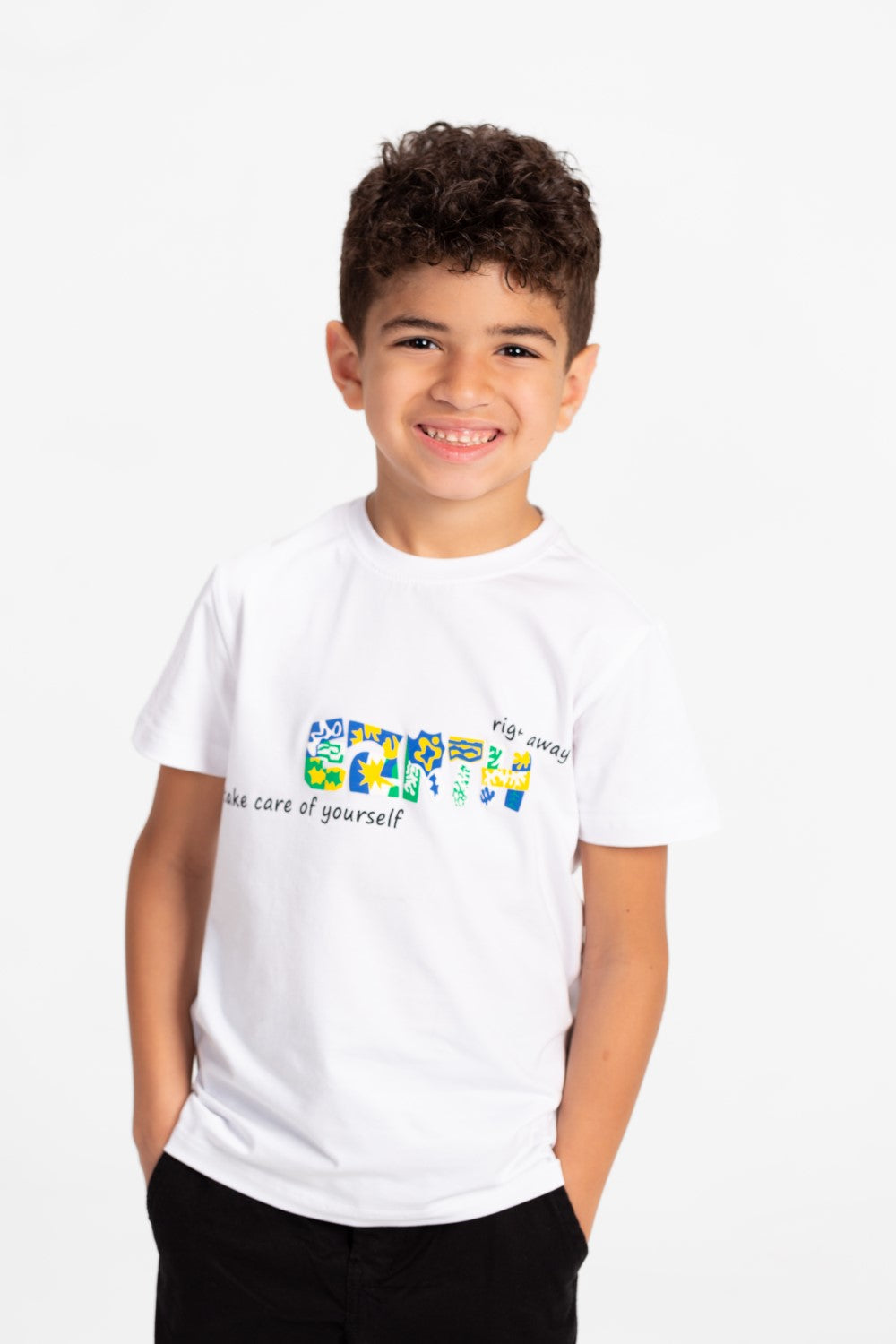 Boys Round Neck Half Sleeves Printed T-shirt With Single Lycra Material