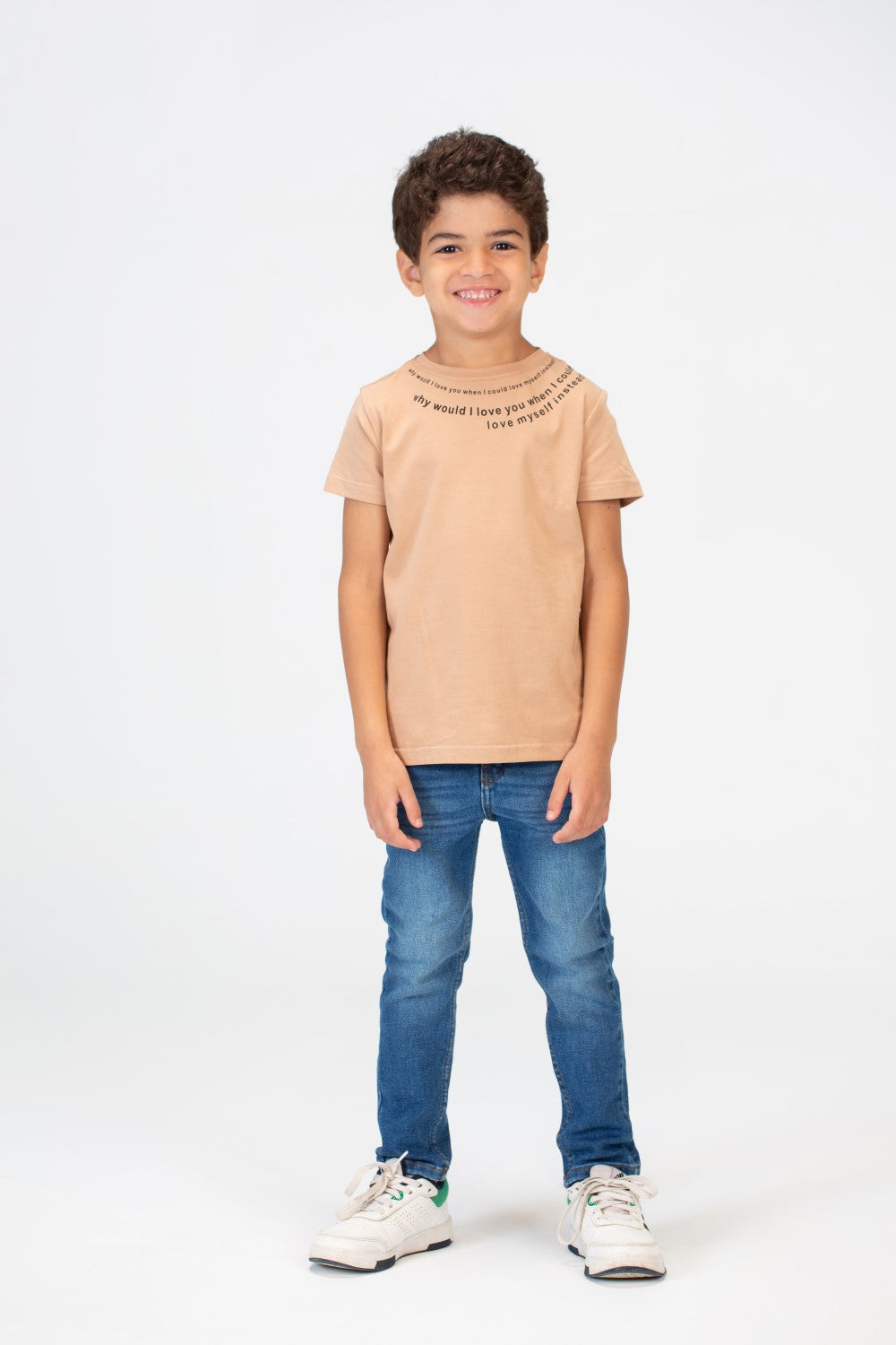 Boys Printed Round Neck T-shirt With A Single Lycra Material