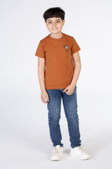 Boys Half Sleeved T-shirt With A Round Neck And A Duck Print On The Front And Back