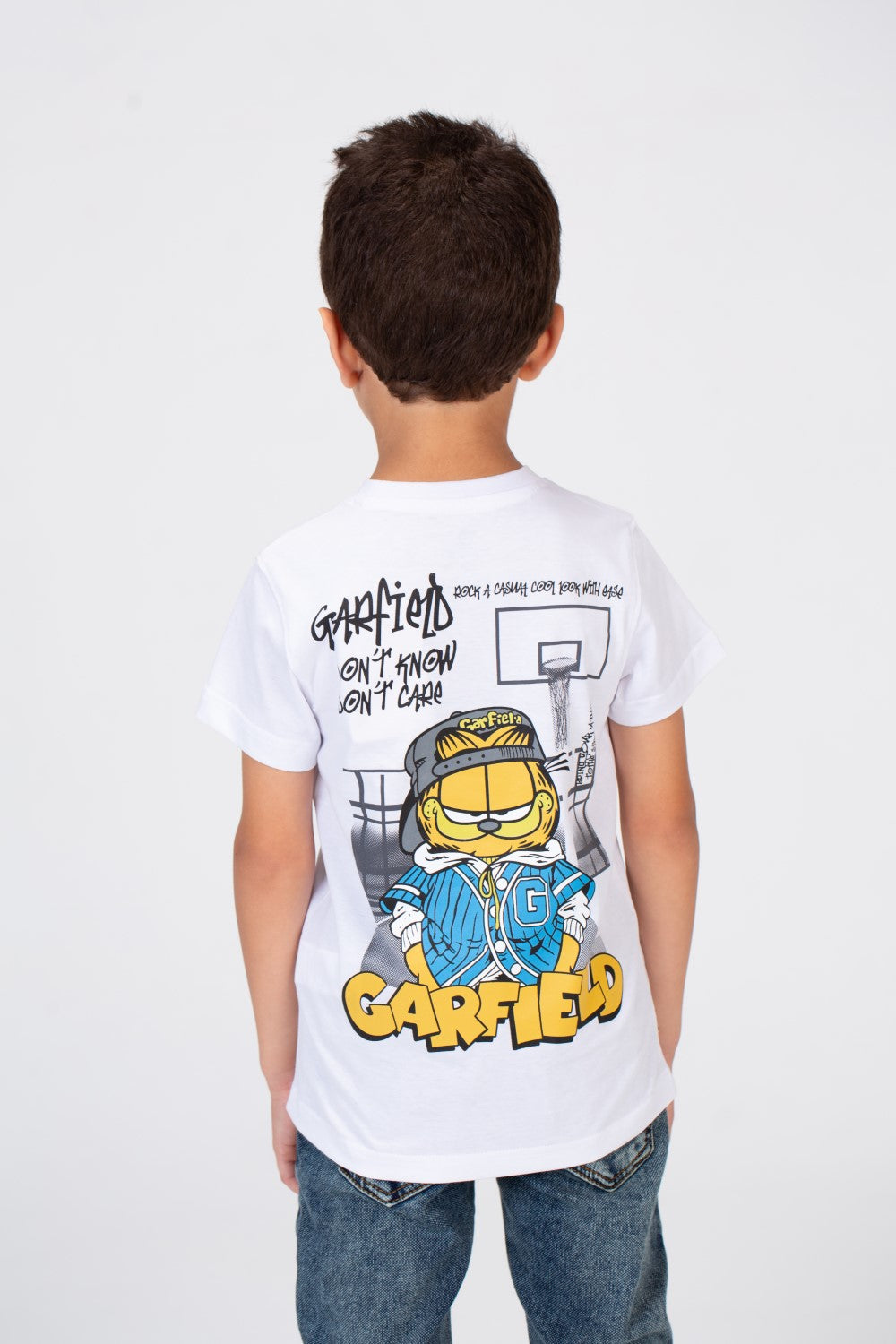 Boys Half Sleeves T-shirt With A Round Neck And Front And Back Print