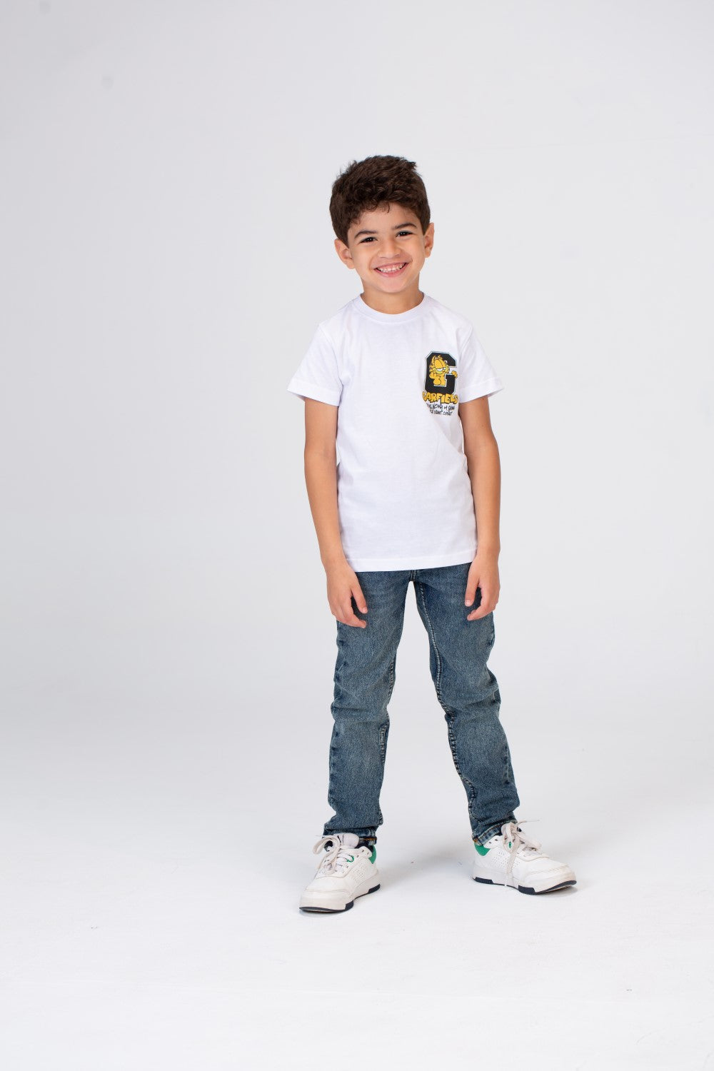 Boys Half Sleeves T-shirt With A Round Neck And Front And Back Print