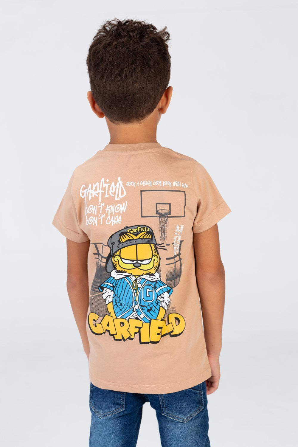 Boys Half Sleeves T-shirt With A Round Neck And Front And Back Print