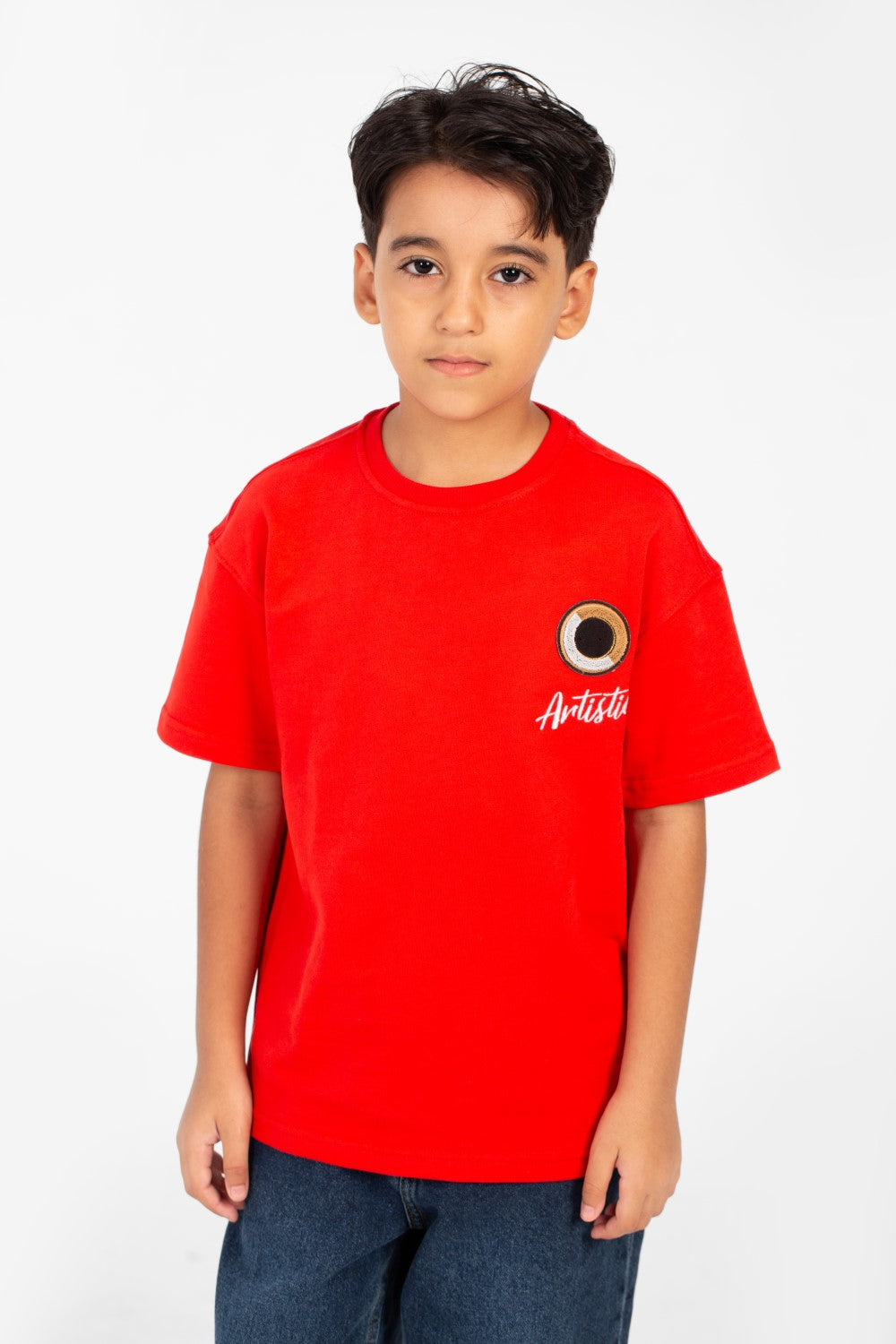 قميص صيفي للأولاد بأكمام قصيرة من ميلتون مع طبعة أمامية وخلفية