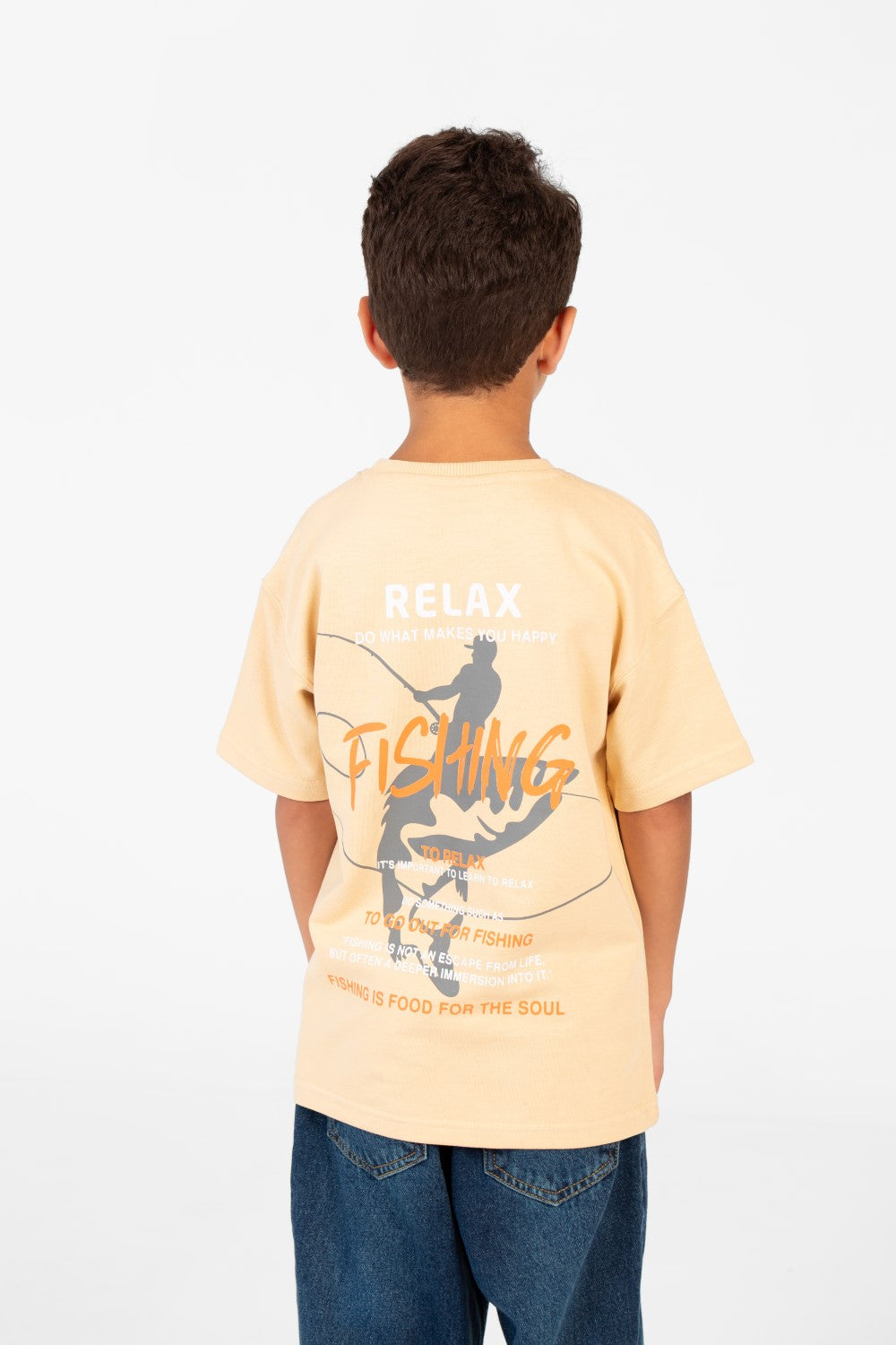 قميص نصف كم واسع بطبعة دائرية للأولاد