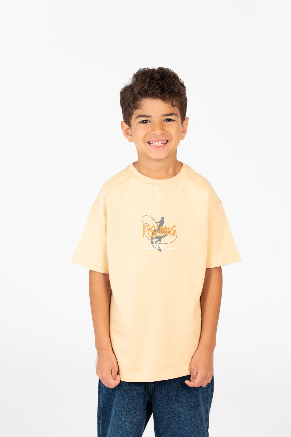 قميص نصف كم واسع بطبعة دائرية للأولاد